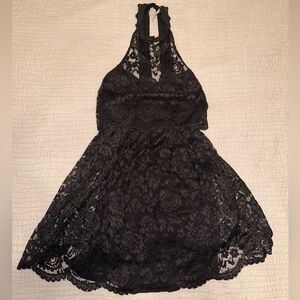 Free People Black Halter-top Lace Dress Size 2